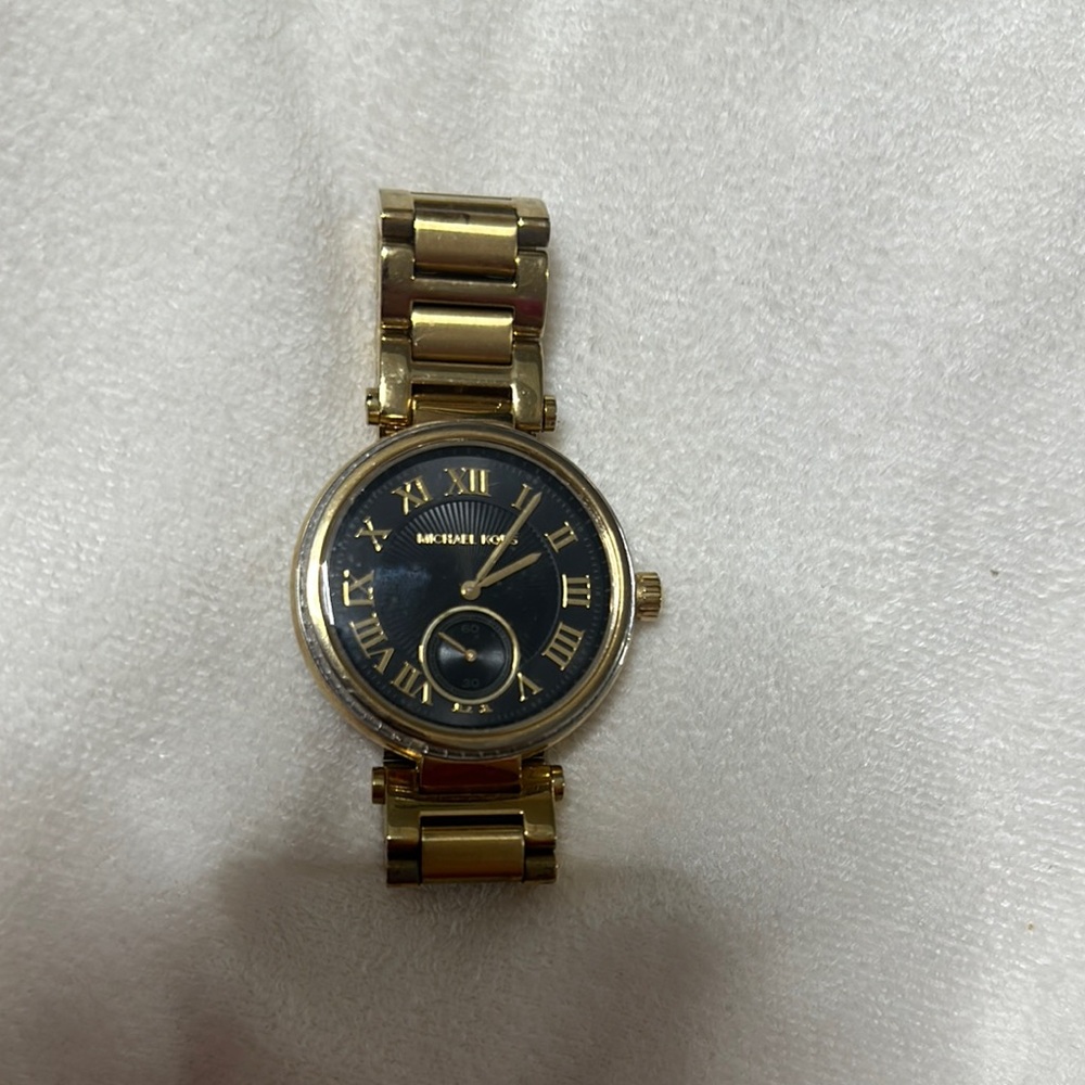 Michael Kors Gold and Black Roman Numeral Watch